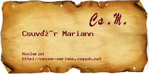 Csuvár Mariann névjegykártya