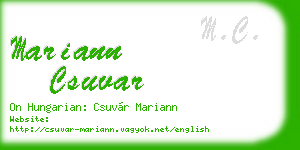 mariann csuvar business card